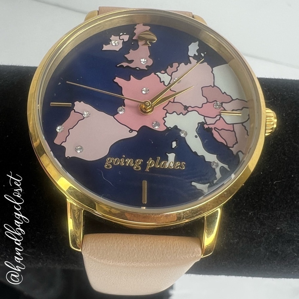 Kate Spade Going Places Map Watch Leather with Box NWT - Picture 9 of 17